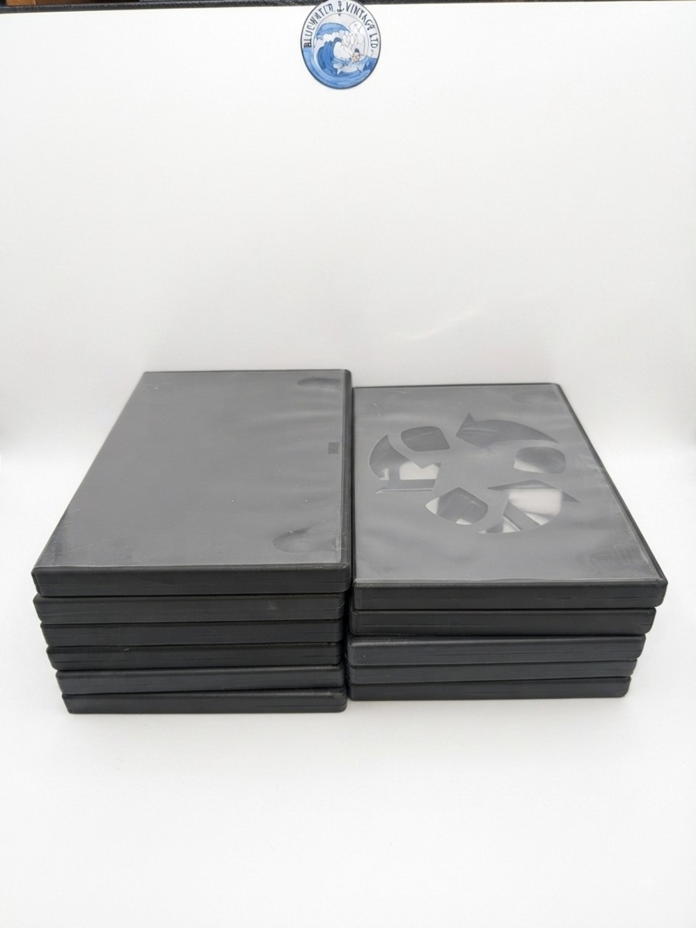 11 Empty DVD Clamshell Cases Standard Black Plastic